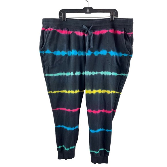 ❌SOLD❌ Torrid Classic Fit Jogger Back Tie Dye Size 3 French Terry Mid-Rise Pant - Picture 2 of 11